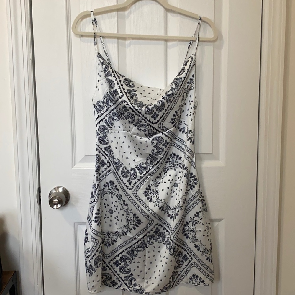 Mini white slip dress